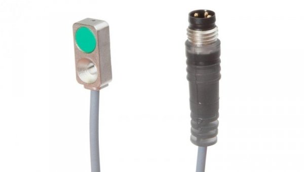 Czujnik indukcyjny 16x4,7x8mm zabudowany Sn: 2m 10-30V DC PNP NO złącze kablowe M8 3-pinowe IP67 odlew cynkowy IB98E089