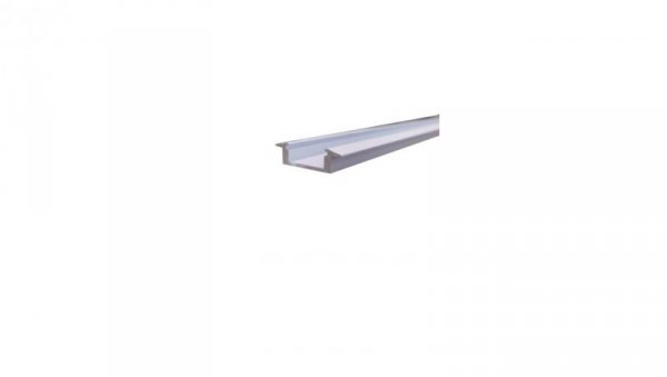Komplet: profil 2m, 16mm x 4,6mm, do LED, typ A (wpuszczany) srebrny+ 2szt. zaślepek + osłonka mleczna PVC PR-A-200AW-M