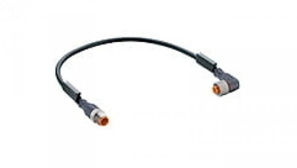 Kabel konfekcjonowany obustronnie M12 4-pinowy męskie proste żeńskie złącze kątowe czarny PUR RST 4-RKWT 4-225/1,5 M