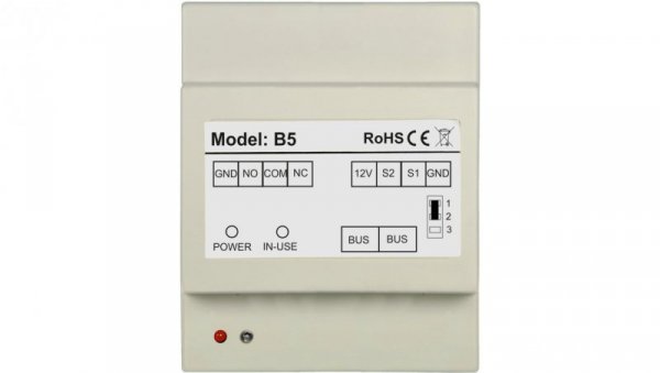 Moduł sterujący do pracy w systemie VIDOS DUO rozszerzenia funkcjonalność systemu o możliwość obsługi drugiego rygla/bramy B5