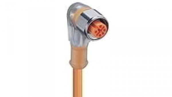 Kabel konfekcjonowany jednostronny złącze M12 4-pinowe kątowe żeńskie z wskaźnikiem LED PVC pomarańczowy PRKWT/LED P 4-07/10 M
