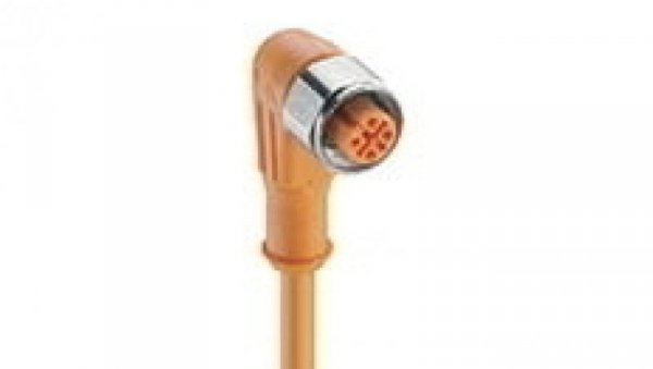 Kabel konfekcjonowany jednostronnie złącze M12 4-pinowe kątowe żeńskie PVC pomarańczowy PRKWT 4-07/40 M
