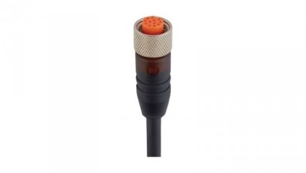 Kabel konfekcjonowany jednostronnie 12-pinowy złącze M12 żeńskie proste PUR czarny RKT 12-346/15 M