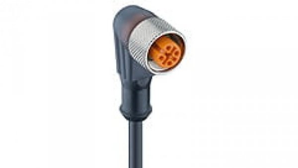 Kabel konfekcjonowany jednostronnie złącze M12 4-pinowe żeńskie kątowe z diodą LED czarny PUR RKWT/LED P 4-225/2 M