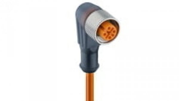 Kabel konfekcjonowany jednostronnie złącze M12 żeńskie 4-pinowe kątowe z diodą LED PVC pomarańczowy RKWT/LED P 4-07/2 M