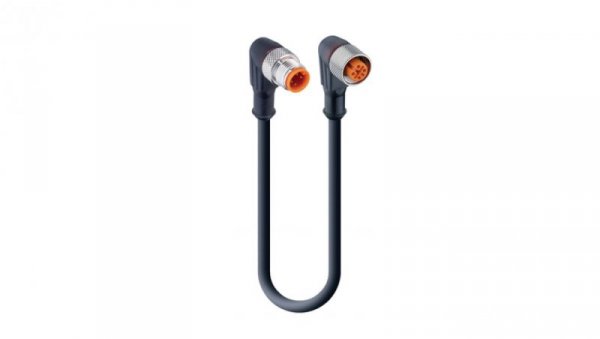 Kabel konfekcjonowany obustronnie złącza M12 4-pinowe męskie żeńskie kątowe PUR czarny RSWT 4-RKWT 4-225/10 M