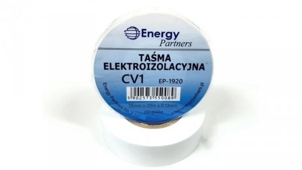 Taśma elektroizolacyjna PCW (19mm x 20m x 0.13mm) biała