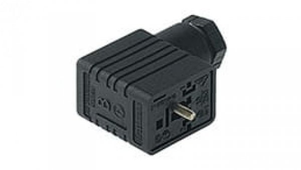Gniazdo kablowe zaworowe przyłączeniowe z wskaźnikiem zadziałania (LED) z obwodem ochronnym (diode) GML 216 NJ LED 24 HH schwarz