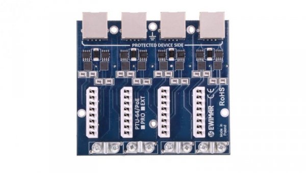 4-kanałowy moduł ogranicznika przepięć sieci LAN Gigabit Ethernet, PTU-64-ECO/PoE