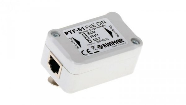 Zabezpieczenie przeciwprzepięciowe LAN / Ethernet, kamer IP montowane na szynę DIN