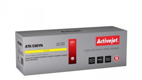 Toner Activejet ATK-590YN (zamiennik Kyocera TK-590Y Supreme 5000 stron żółty)