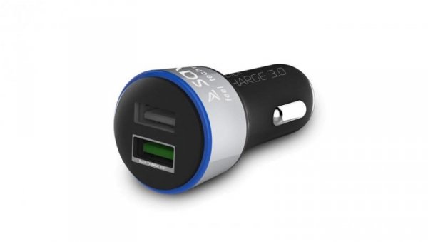 Ładowarka samochodowa do smartfona SAVIO Quick Charge 3.0 SA-06/B (2400 mA, 3000 mA USB)