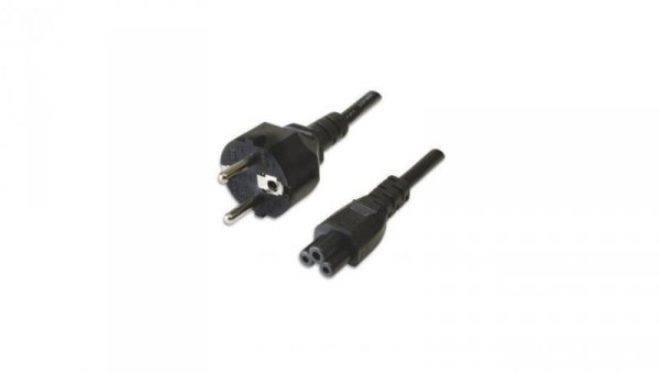 Kabel Zasilający Koniczynka CEE 7 Schuko na C5 1m Czarny