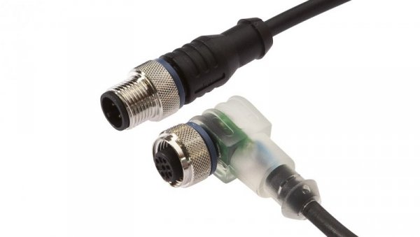Kabel konfekcjonowany obustronny złącze M12 żeńskie 4-pinowe kątowe M12 męskie 4-pinowe proste 4x0,34mm² 1,5m PUR IP67 VK150F23