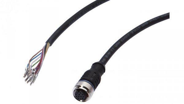 Kabel konfekcjonowany jednostrony złącze M12 żeńskie 12-pin proste wolny koniec przewodu 12x0,14mm² 5m IP67 30V 90stC VK500C25