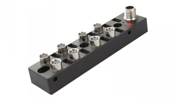 Rozdzielacz 27x130x31mm 8 x M8 3-pinowy 10-30V DC M12 12-pinowy wyświetlacz LED IP67 VK001102