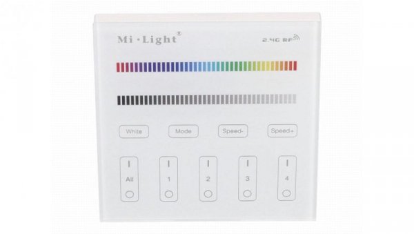 Panel MiLight 4strefy RGBW 230V biały sterownik T3