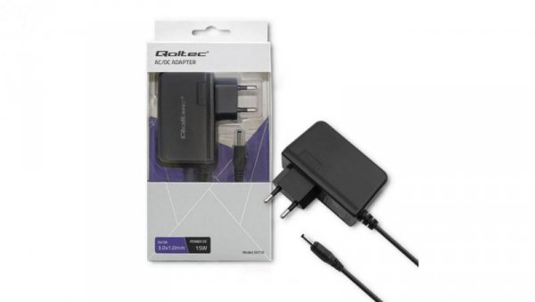 Qoltec Zasilacz wtyczkowy 15W 5V 3A 3.0*1.0