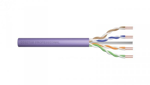 Kabel teleinformatyczny U/UTP kat.6 4x2xAWG23 LSOH drut fioletowy Dca DK-1614-VH-1 /100m/