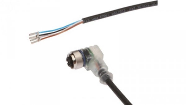Złącze kablowe gniazdo kątowe M12 4-pinowe druga końcówa niezarobiona 15m 4x0,34mm2 PUR VKAE0421
