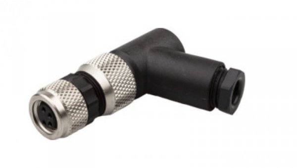 Gniazdo kablowe kątowe połączenie śrubowe fi5mm 4A 60V -40-85stC M8 żeńskie 4pin IP67 VK003171