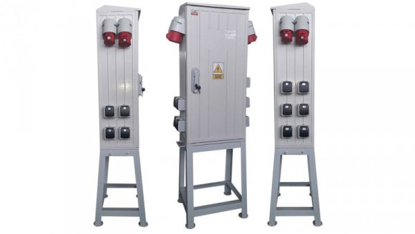 Rozdzielnica elektryczna budowlana na stojaku (10x2P+Z, 2x16A/5P, 2x32A/5P) RB40x80-K160-002210Z-P0