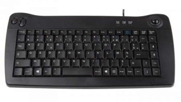 Miniklawiatura kulkowa przewodowa, kolor: Czarny, USB, AZERTY, RS PRO