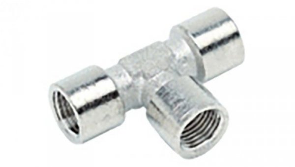 Pneumatyczny adapter teowy gwintowany, Mosiądz, 85 bar Niklowane, 176-1063 /10szt./