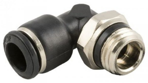 Obrotowa złączka pośrednia kolankowa gwint R 1/8 męskie, Wciskane 8 mm RS PRO