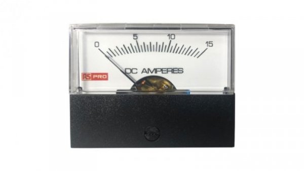 Amperomierz analogowy panelowy 15 (Input)A DC 0C do +60C RS PRO