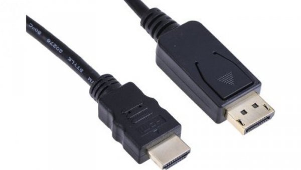 Kabel DisplayPort 2m Męskie DisplayPort to Męski przewód HDMI Czarny