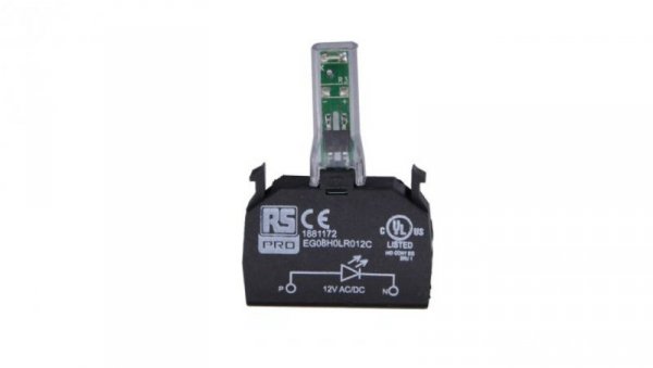Moduły podświetlające styków, 12 V AC/DC, LED, kolor: Czerwony, RS PRO