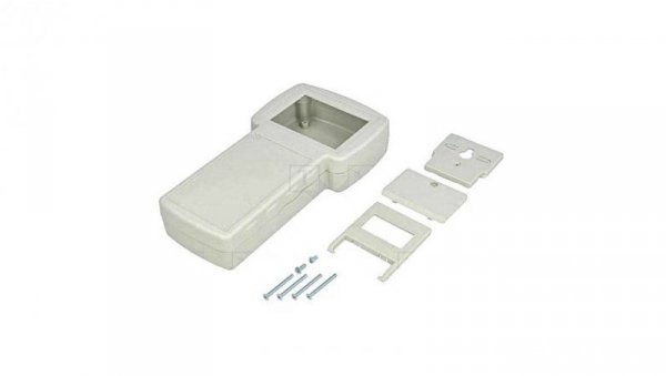 Obudowa do urządzeń przenośnych, IP54, 210 x 110 x 41mm, materiał: ABS, kolor: Szary, z miejscem na wyświetlacz, z