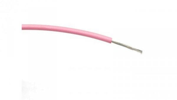 Przewód jednożyłowy linkowy, 0,5 mm², 16/0,2 mm, 20 AWG, PVC, 1 kV AC, Różowy, dł. 100m, RS PRO