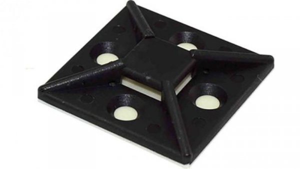 Mocowanie opaski kablowej samoprzylepne, 38.5mm x 38,5 mm, kolor: Czarny, 10-szt., RS PRO