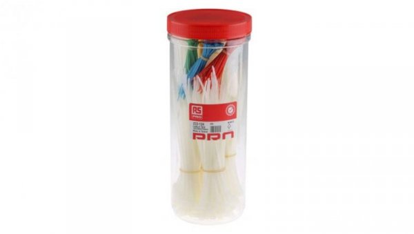 Opaska kablowa 100 mm, 203 mm, 280 mm 2,5 mm 4,6 mm 4,8 mm Nylon 66 650 sztuk RS PRO