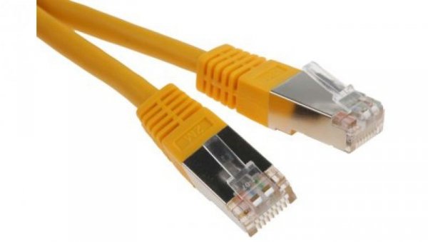 Kabel kategorii 6, Żółty, Wtyk RJ45/męski RJ45dł.: 2m, mat. koszulki: PVC