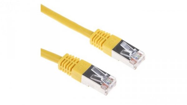 Kabel kategorii 6, Żółty, Wtyk RJ45/męski RJ45dł.: 500mm, mat. koszulki: PVC