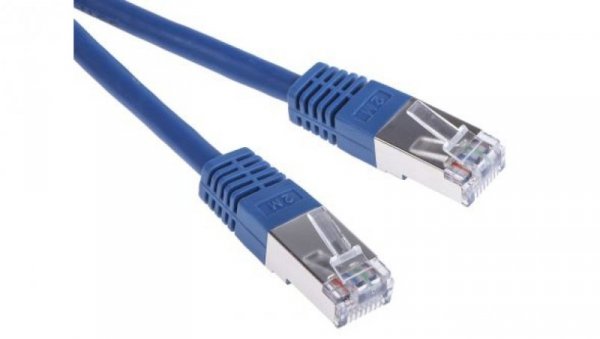 Kabel kategorii 6, Niebieski, Wtyk RJ45/męski RJ45dł.: 2m, mat. koszulki: PVC