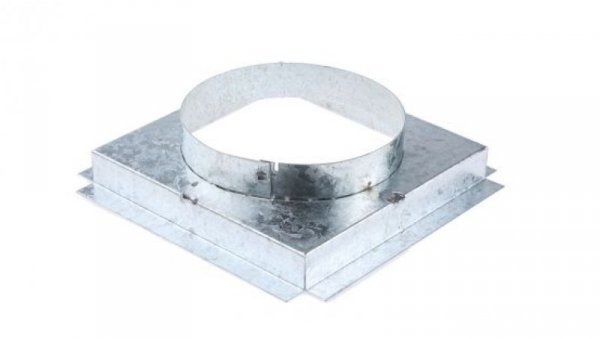 Podstawka z kołnierzem, 200 x 200mm, śr. kanału: 150mm, Stal ocynkowana