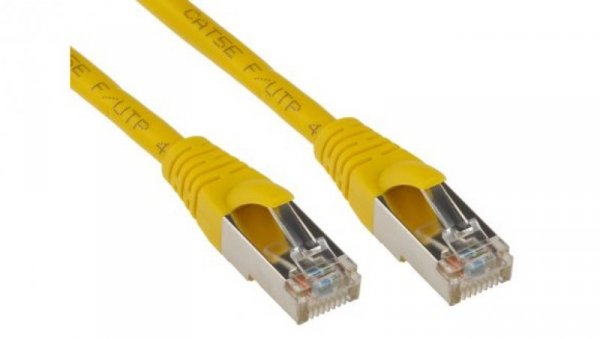 Kabel kat. 5e F/UTP Żółty 1m