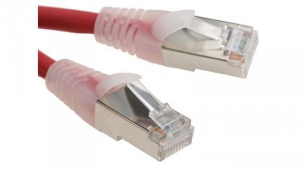 Kabel kategorii 6, Czerwony, Wtyk RJ45/męski RJ45dł.: 5m, mat. koszulki: LSZH