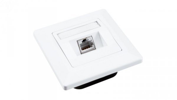 Gniazdko Solarix CAT5E STP 1 x RJ45 podtynkowe białe SX9-1-5E-STP-WH