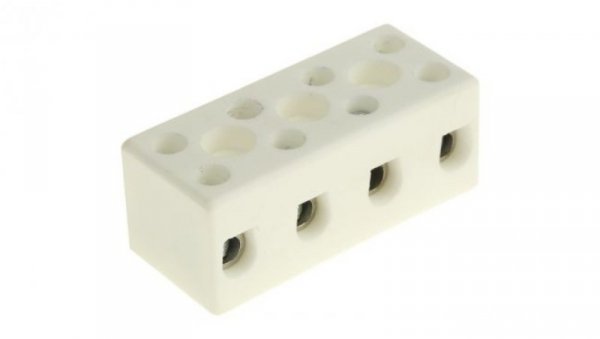 10mm² Złącze wtykowe do druku Biały 4-żyłowe, Wkręcane, 450 V Śruba