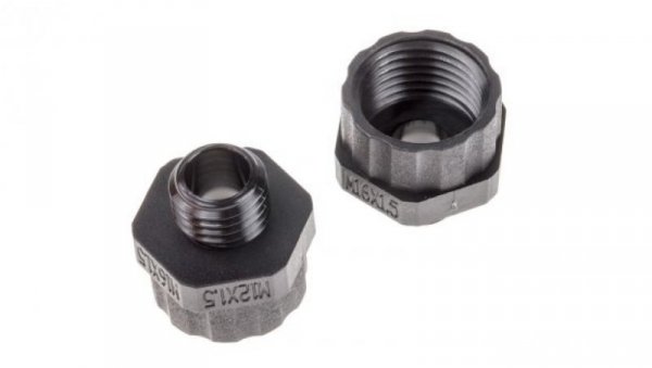 Adapter do dławnic kablowych, M12 → M16, materiał: Nylon 66, kolor: Czarny, RS PRO
