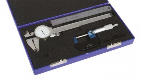 Dial Caliper, Micrometer i Rule Set