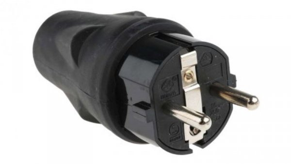 Wtyk sieciowy, 16A, 250 V, 2P+E CEE 7/7 niemieckie Schuko/francuskie, RS PRO