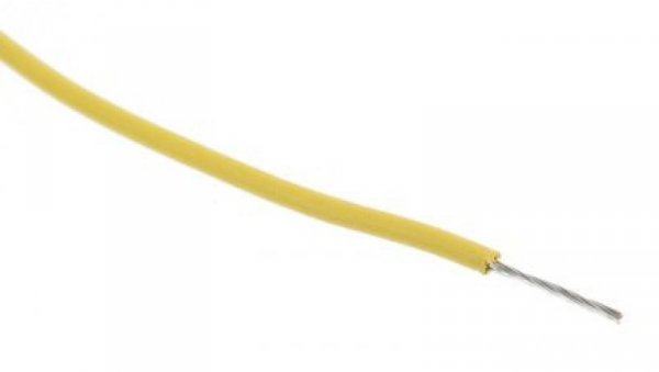 Przewód jednożyłowy linkowy, Przewód instalacyjny, 0,2 mm², 11/0,16 mm, 24 AWG, XLPE, 300 V, Żółty, dł. 100m, RS PRO