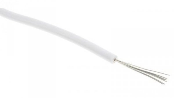 Przewód jednożyłowy linkowy, UL 3239, 0,33 mm², 17/0,16 mm, 22 AWG, XLPE, 6 kV DC, Biały, dł. 100m, RS PRO