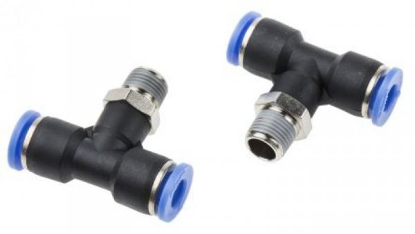 Adapter gwintowany teowy typu gwint – rura, 10 barów